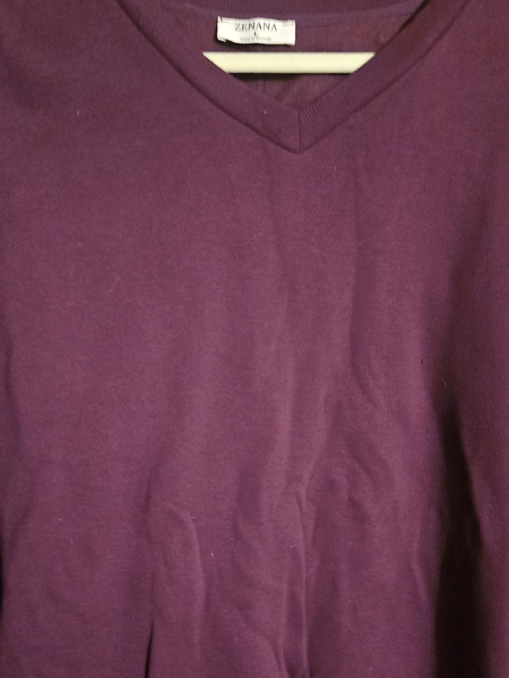Zenana Deep Plum V-Neck Sweater